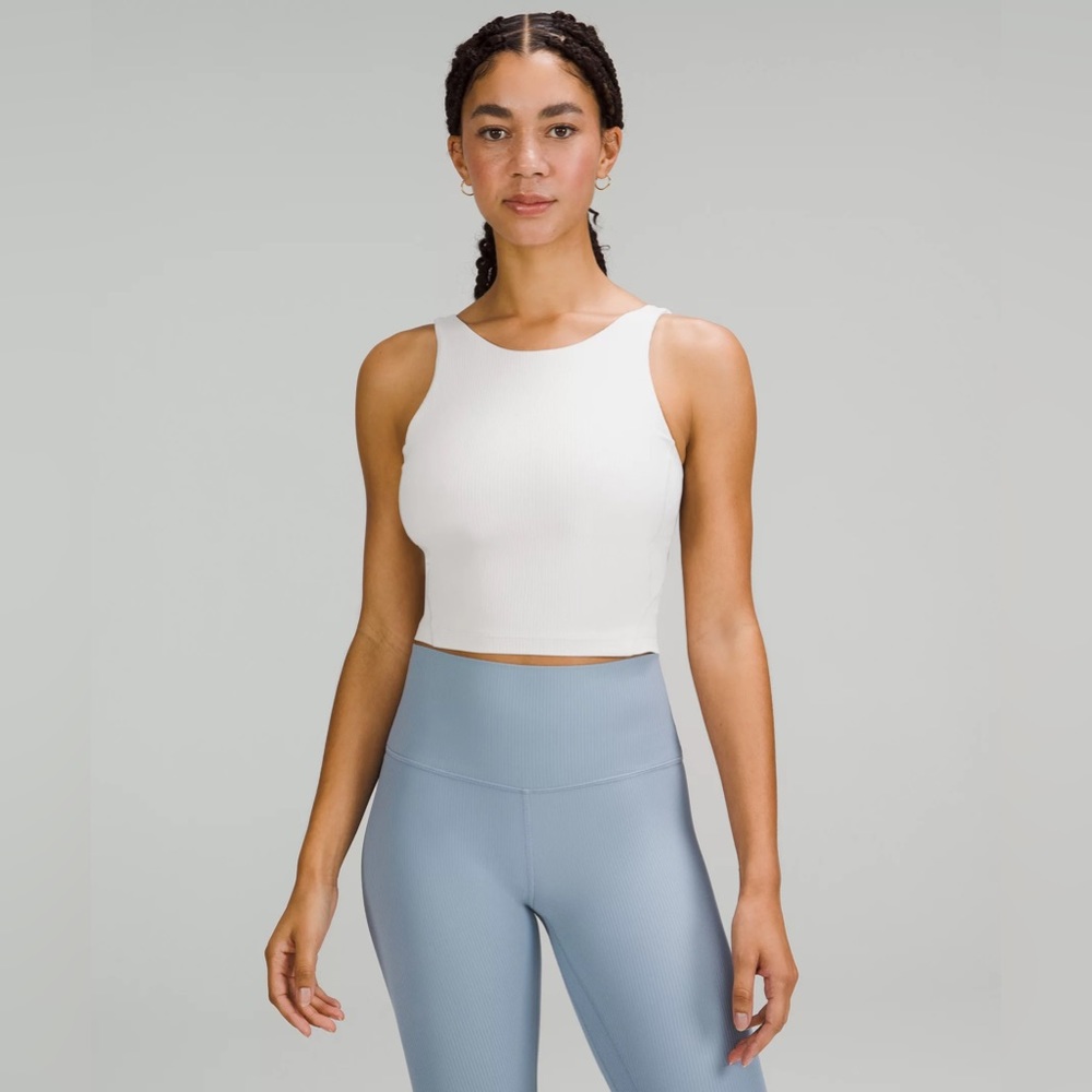 lululemon Align Ribbed High-Neck Tank in WHITE OPAL